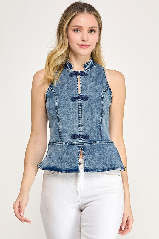 Pre-order Oct 5 Denim Peplum Top