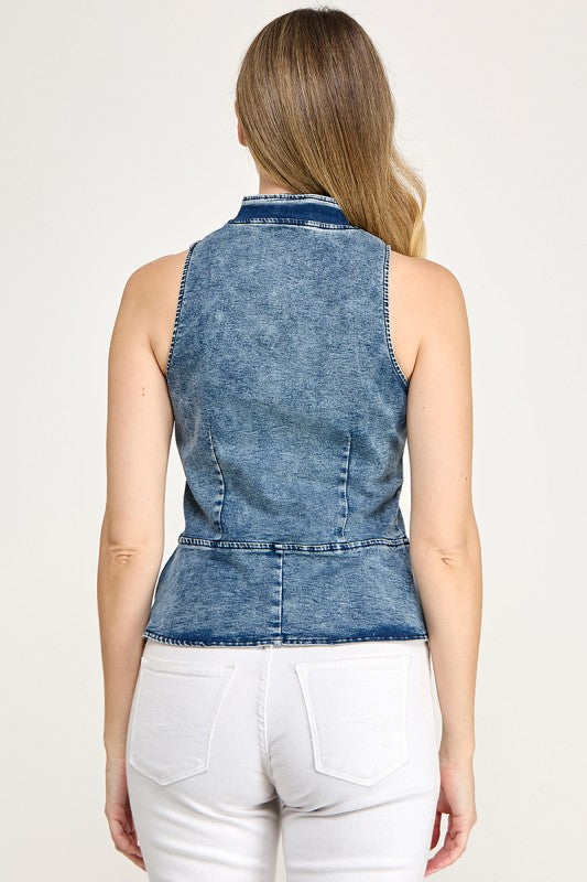 Pre-order Oct 5 Denim Peplum Top