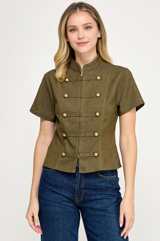 Pre-order Oct 5 Olive Napoleon Top