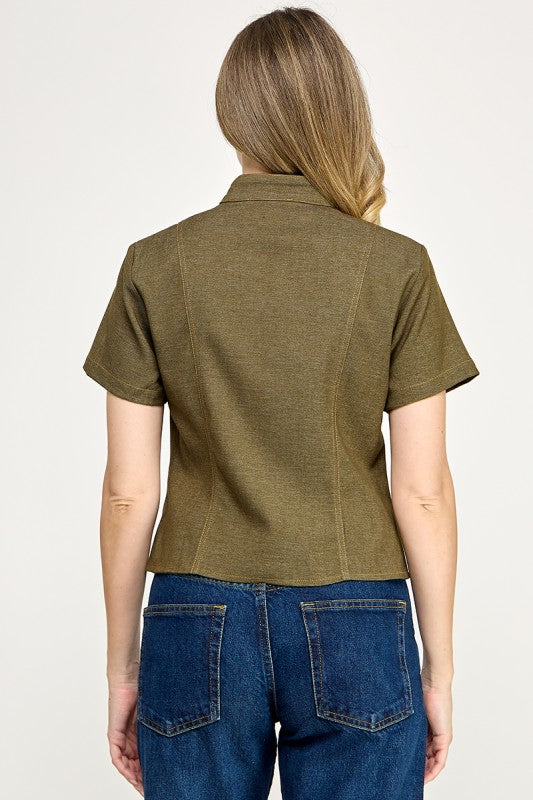 Pre-order Oct 5 Olive Napoleon Top