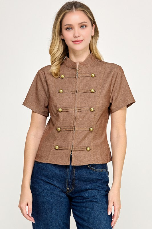 Pre-order Oct 5 Brown Napoleon Top