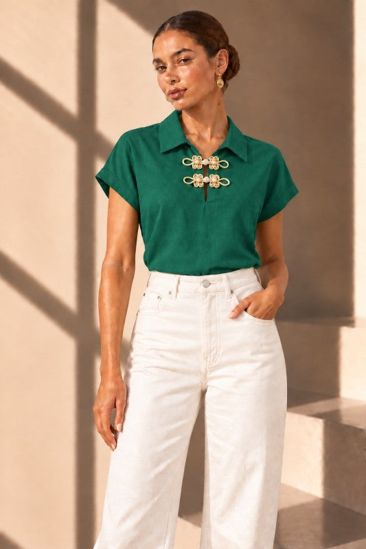 Green Mandarín Polo Shirt