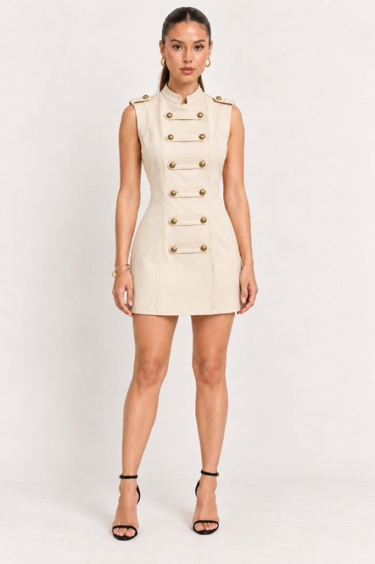 Pre-order Nov 2 Cream Mandarin Mini Dress