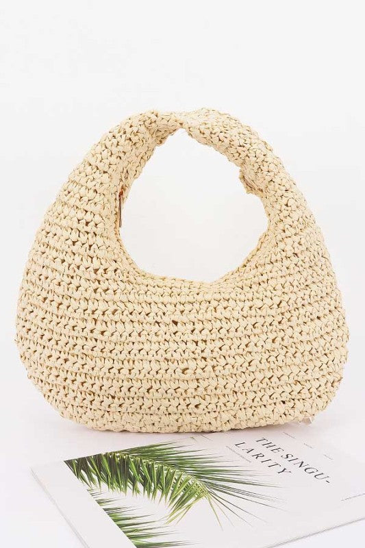 Ivory Faux Straw Bag