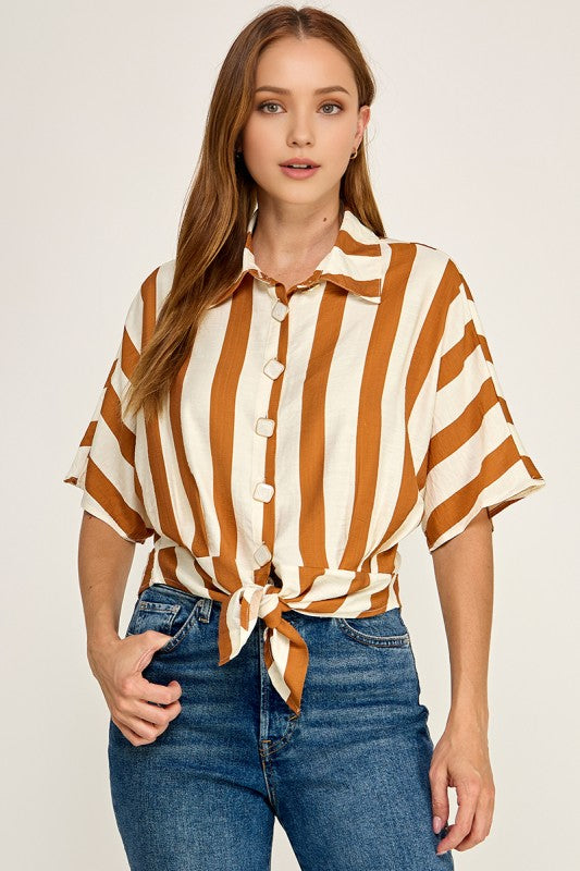 Pre-orderJuly 6 Rust Stripe Shirt
