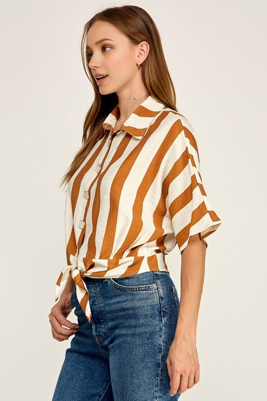 Pre-orderJuly 6 Rust Stripe Shirt