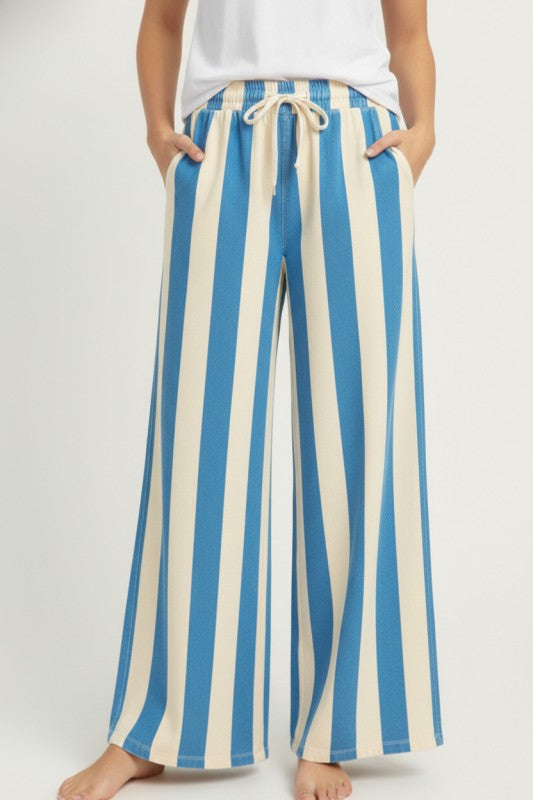 Pre-orderJuly 6 Blue/Ivory Stripe Pants