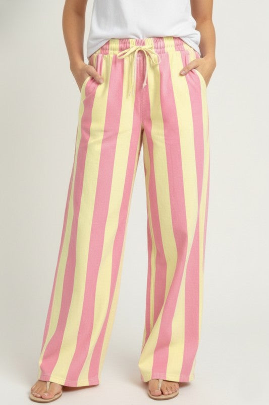 Pre-orderJuly 6 Pink/Lemon Stripe Pants