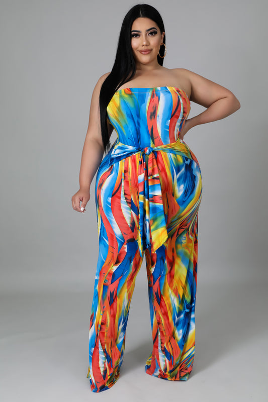 Strapless Multicolor Jumpsuit