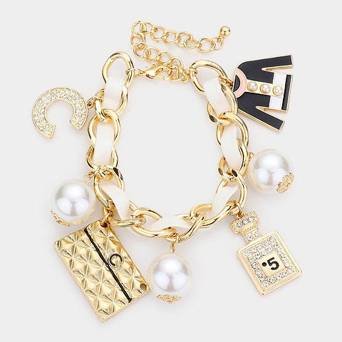 Charm Bracelet with Pearls