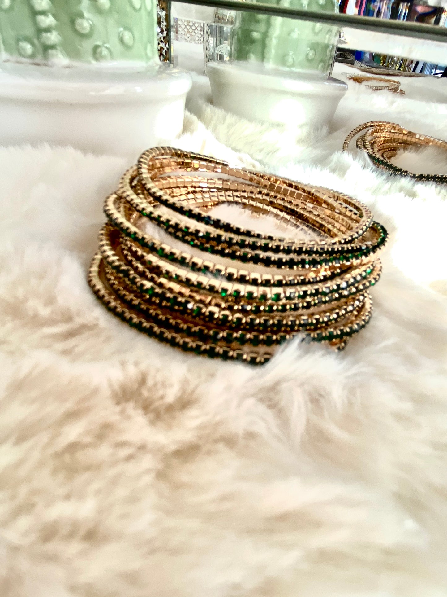 10 pcs Elastic Rhinestone Bracelet