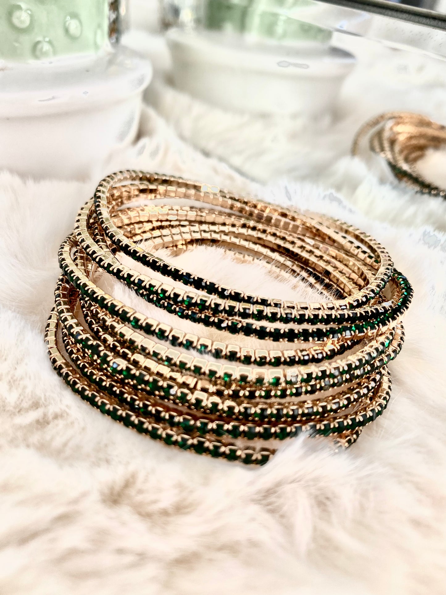 10 pcs Elastic Rhinestone Bracelet