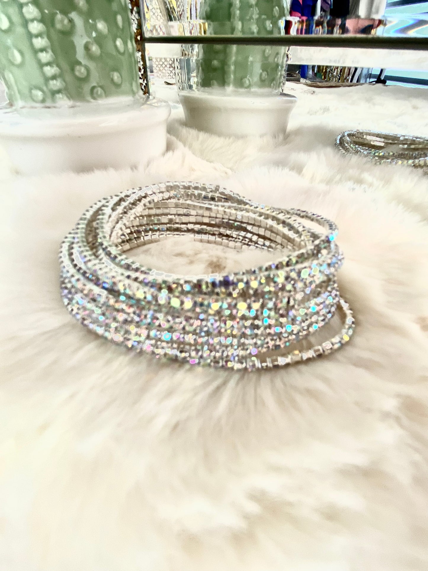 10 pcs Elastic Rhinestone Bracelet