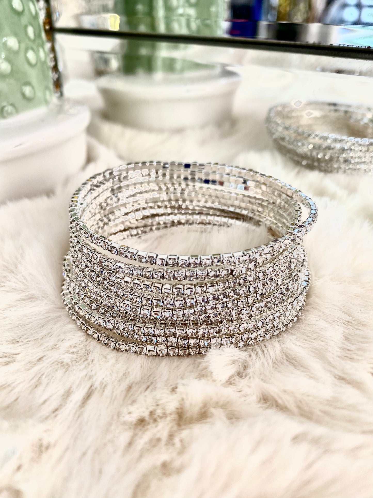 10 pcs Elastic Rhinestone Bracelet