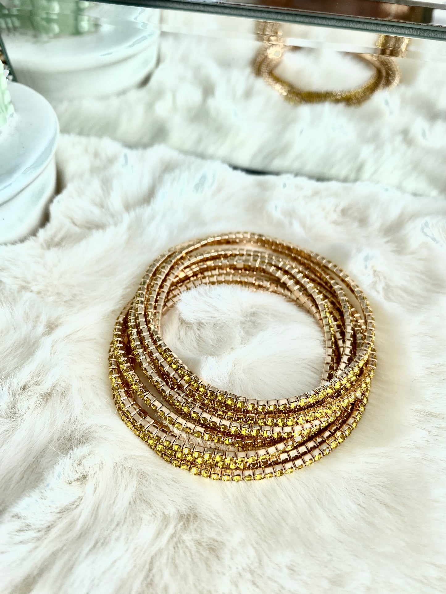 10 pcs Elastic Rhinestone Bracelet